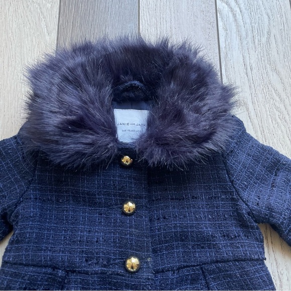 Janie and Jack Chic Faux Fur Collar Boucle Coat - Picture 2 of 10